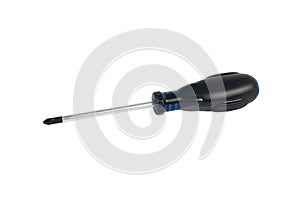 Black screwdriver isolated on a white background.