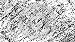 Black Scribble on White Backdrop Low Framerate Animated Pattern