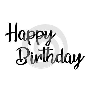 Black scrip Vector Happy Birthday text.