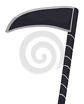Black scythe decorated with wrapped ribbons for Barranquilla`s Carnival, Vector illustration photo