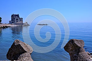 The Black Sea coast with casino , Romania