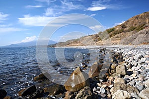 Black Sea coast in Crimea mountains.Ukraine.