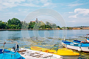 Black sea and harbor landscape in Sozopol, Bulgaria