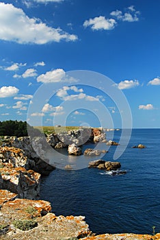 Nero il mare roccioso Costa 