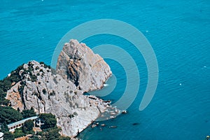 Black sea scenery near the Swallow nest in Crimea