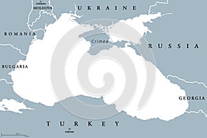 Black Sea and Sea of Azov region political map
