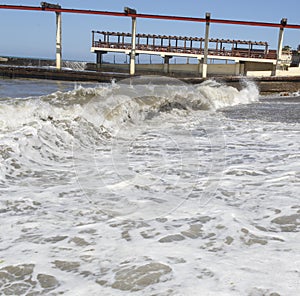 Black Sea. Sea waves. Sochi