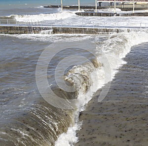 Black Sea. Sea waves. Sochi