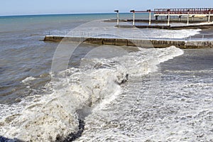 Black Sea. Sea waves. Sochi