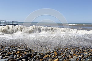 Black Sea. Sea waves. Sochi