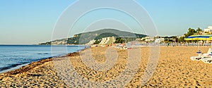 The Black Sea shore from Albena, Bulgaria with golden sands