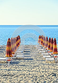 The Black Sea shore from Albena, Bulgaria with golden sands