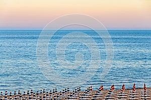 The Black Sea shore from Albena, Bulgaria with golden sands photo