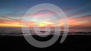 Black sea sunset in Ochakov. Summer afternoon