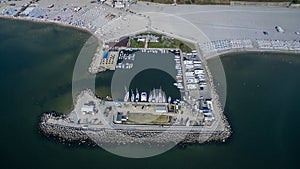 Romania - Black Sea view and boat port, Eforie beach