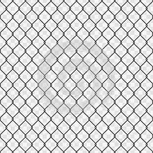 Black seamless chain link fence background.