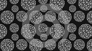 Black Seamless Dotted Circles Background Pattern Design
