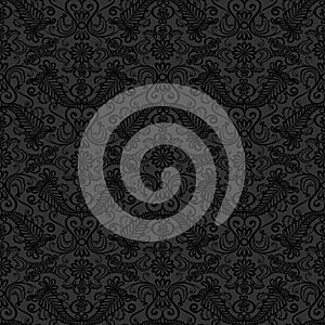 Black seamless lace pattern