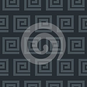 Black seamless pattern with geometric ornament