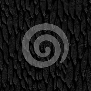 Black seamless texture with a relief pattern on background, grunge texture, 3d illustration