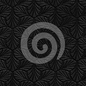 Black seamless texture with a relief pattern on background, grunge texture, 3d illustration
