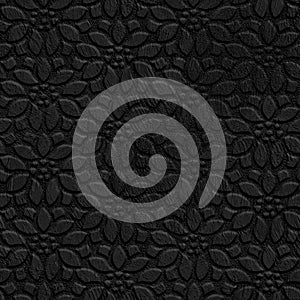 Black seamless texture with a relief pattern on background, grunge texture, 3d illustration