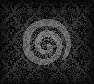 Black seamless wallpaper pattern