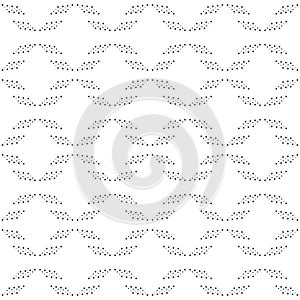 Black seamless wavy line pattern illustration