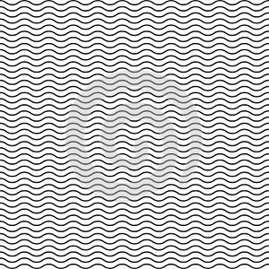 Black seamless wavy line pattern. Vector illustration