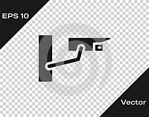Black Security camera icon isolated on transparent background. Vector