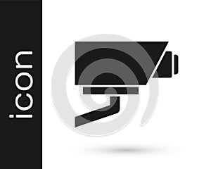 Black Security camera icon isolated on white background. Vector