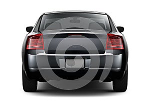Black sedan car - rear angle photo