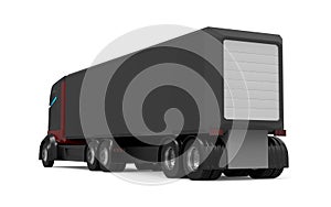 Self-driving truck futuristic black back