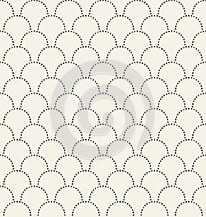 Black semicircles fish scales seamless pattern background and texture