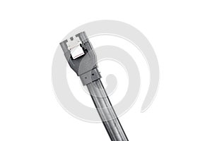 Black Serial-ATA cable on white.