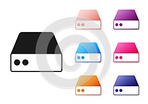 Black Server, Data, Web Hosting icon isolated on white background. Set icons colorful. Vector