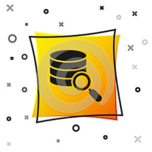 Black Server, Data, Web Hosting icon isolated on white background. Yellow square button. Vector