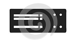 Black Server Rack Icon for Data Centers and Network Hosting, vector design Generative AI