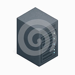Isometric Server Tower Data Center Hosting Concept
