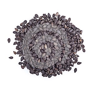 Black sesame isolated on a white background