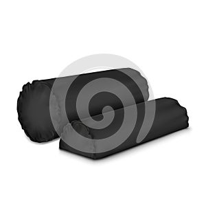 Black Set Pillow Cylinder