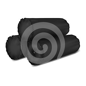 Black Set Pillow Cylinder