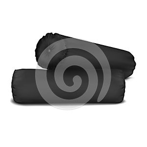 Black Set Pillow Cylinder