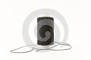 Black sewing spool