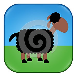 Black Sheep Button Icon Symbol App