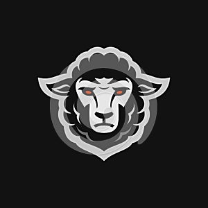 Black sheep head sport mascot design character for gaming team or college club