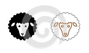 Black sheep icon. Vector icon. Black and White Version