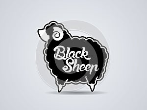 Black sheep with text