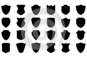 Black shield emblems various shapes crest insignia