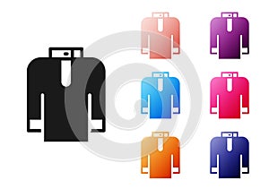 Black Shirt kurta icon isolated on white background. Set icons colorful. Vector